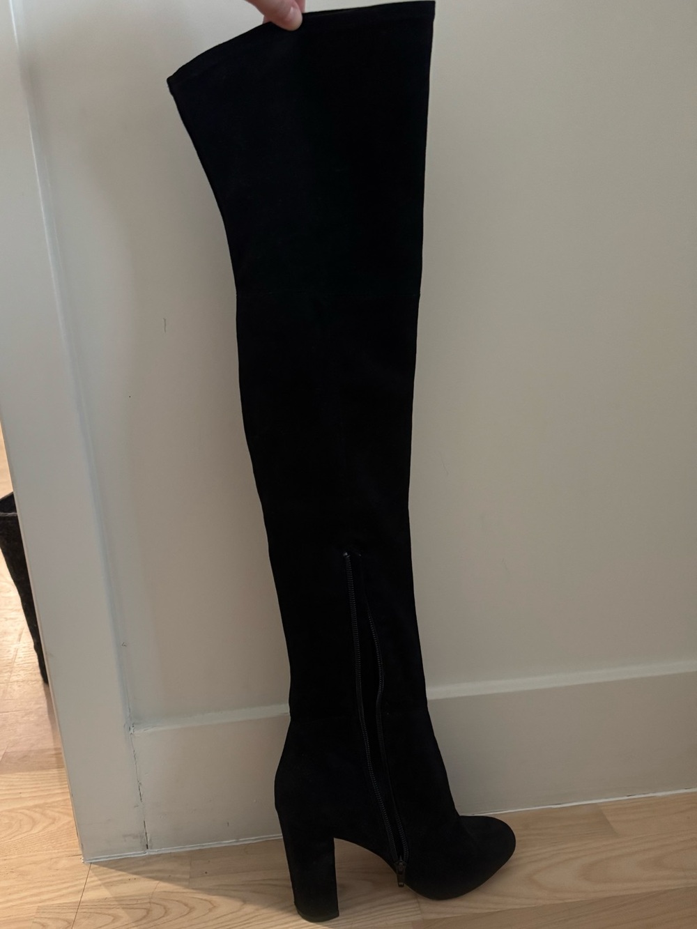 ALDO Black Suede Over-the-Knee Block Heel Boots